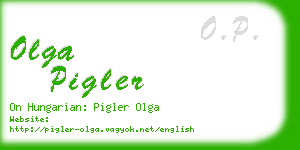 olga pigler business card